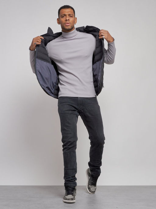 Жилетка мужская утепленная с капюшоном черного цвета 886Ch - YUNDA фото 13