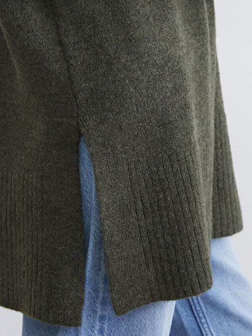 Bal?k?? Yaka Oversize Kad?n Triko Tunik