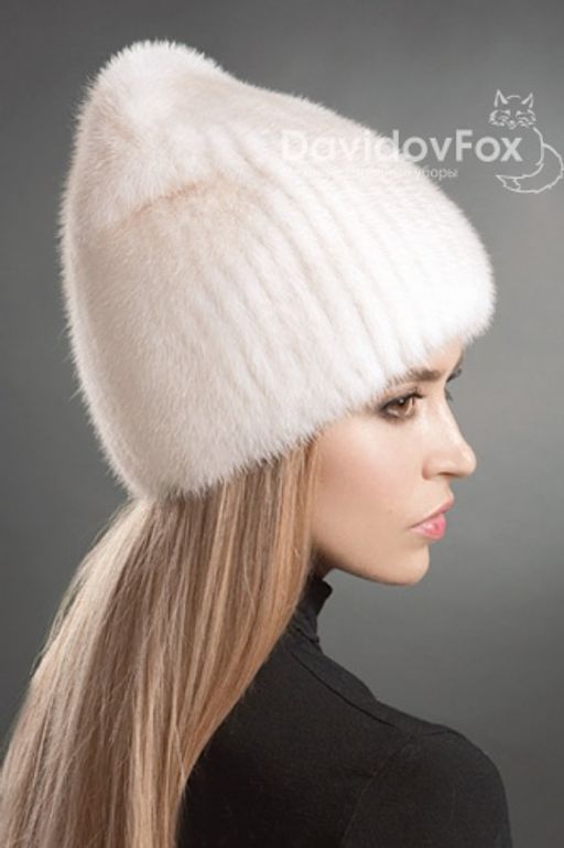 Шапка Бини норка жемчуг