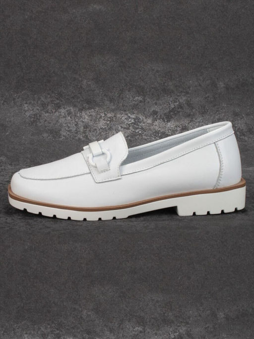 03-B5-2 WHITE Лоферы женские (натуральная кожа)