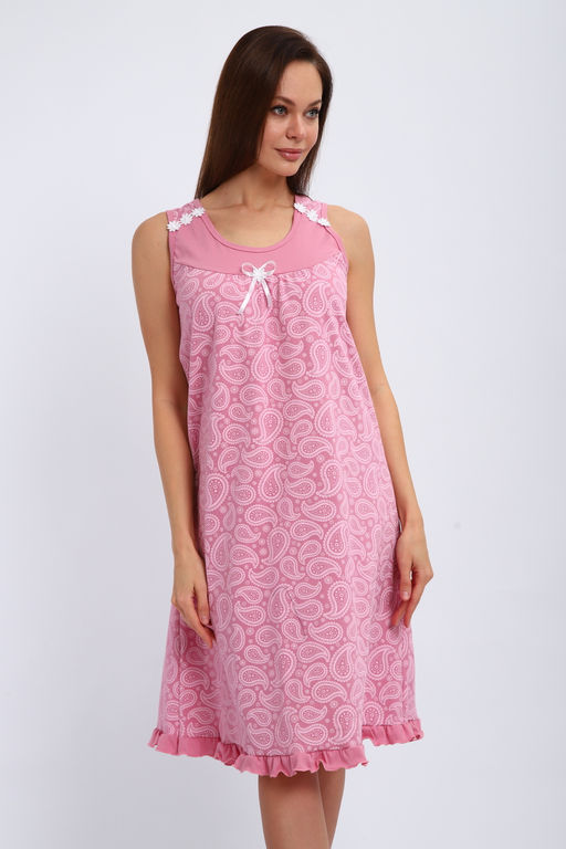 Ночная сорочка из кулирки Василиса лиловая огурцы - Амадэль фото 9