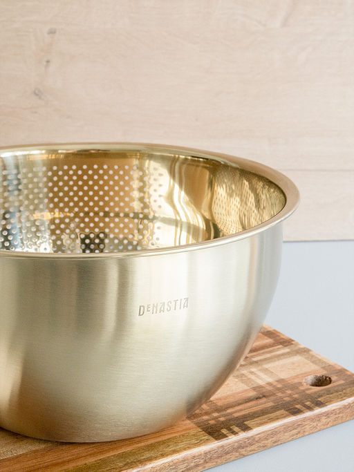 Дуршлаг 22x15x8, 3 л светло-золотистый нержавеющая сталь