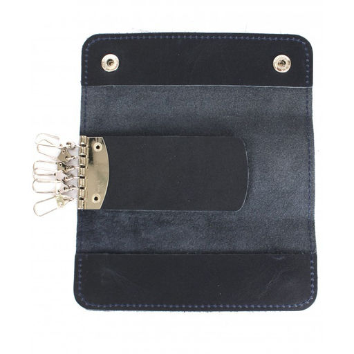 Футляр для ключей Croco-кл-509 (на 6 ключей) натуральная кожа синий пулл-ап (85) 263971  фото 3