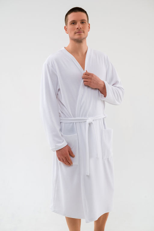 Халат мужской из махры Ренат белый макси - Амадэль фото 5