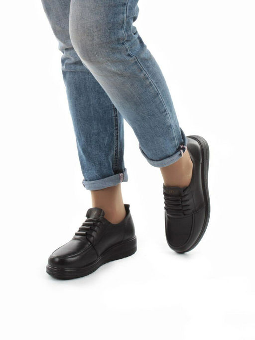 03-5065 BLACK Полуботинки женские (натуральная кожа) - Фабричный китай фото 4