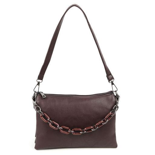 Женская сумка через плечо из эко кожи с пятью отделениями 23/83 Коричневый - Cidirro фото 2