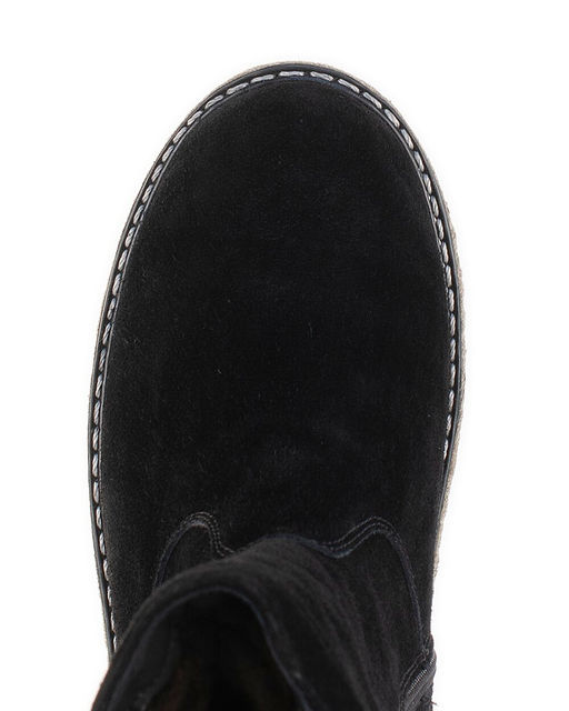 Полусапоги женские на войлочной подошве, Замша, овчина, войлок, лепесток