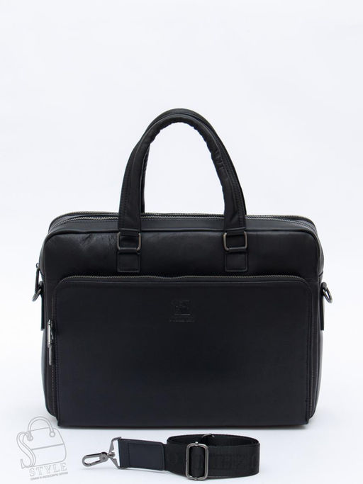 Портфель мужской кожаный 68001 black Fuzhiniao в Новосибирске