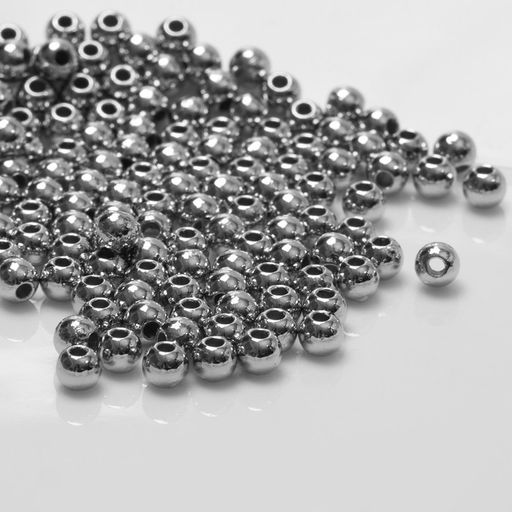 Бусина «Гематит» d=4 мм, (набор 10 г), цвет серебро