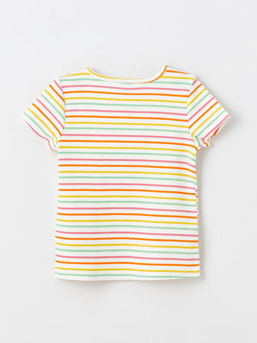 Bisiklet Yaka Bask?l? K?sa Kollu K?z Bebek Ti??rt - Waikiki фото 2