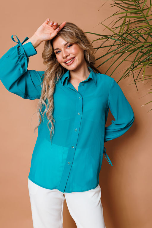 Блуза NIKVA н346-4 бирюза  фото 3