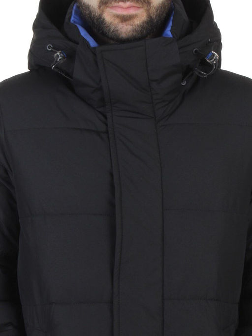 6896 BLACK Куртка мужская зимняя удлиненная (200 гр. холлофайбер)
