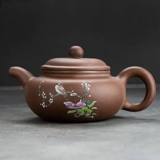 Чайник глиняный Певчий, коричневый, 230 мл