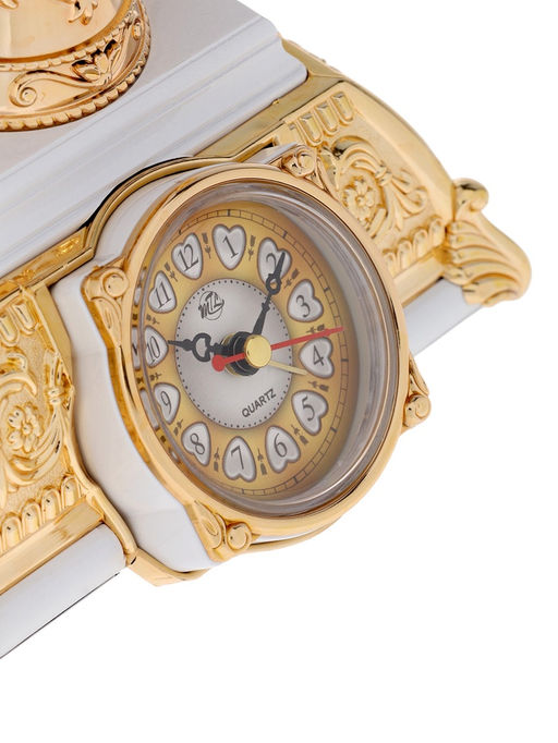 Часы-светильник "Ретро телефон", белый, с будильником, 28.5 х 18 х 18 см