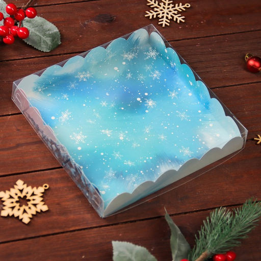 Цена за 5 шт. Коробка для печенья «Зимний лес», 18×18×3 см, Новый год