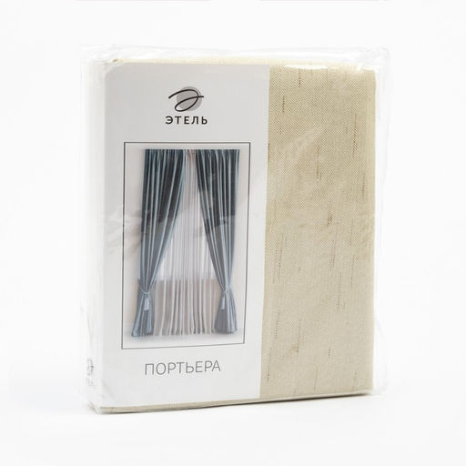 Штора портьерная «Этель. Классика», светло-бежевая, на шторной ленте, 270×300 см