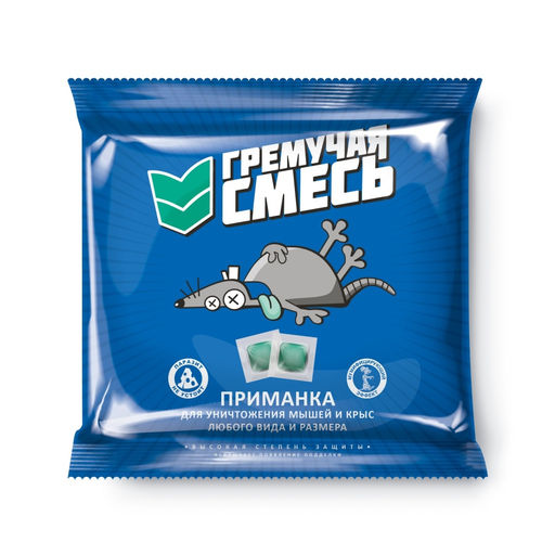 Приманка "Гремучая смесь" против крыс и мышей тесто-брикеты 1-компонент. стандарт 200г