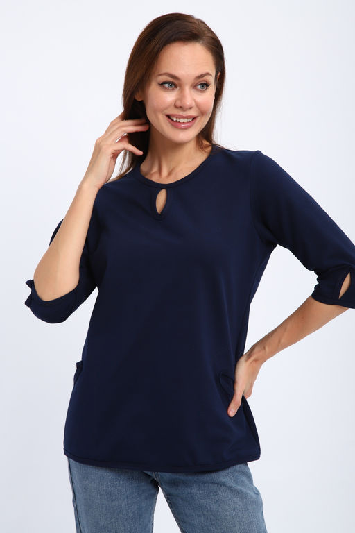 Кофта женская из футера 2-н Анфиса темно синий