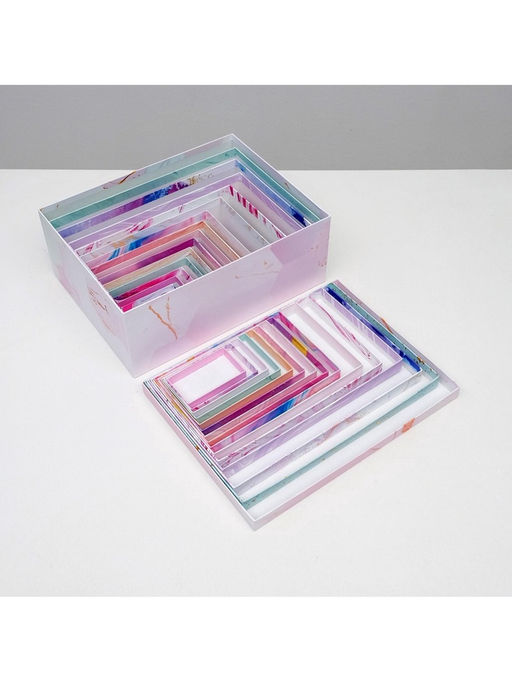 Набор коробок 15 в 1, упаковка подарочная, Текстурный, 12?6.5?4 см - 46.5?30?17.5 см