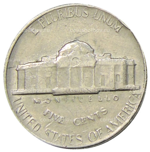 Монета 5 центов 1968 года S США