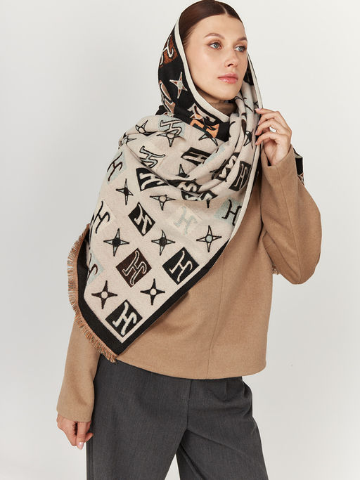 в составе ШЕРСТЬ и КАШЕМИР Большой, мягкий, теплый  двусторонний палантин - Tantino фото 5