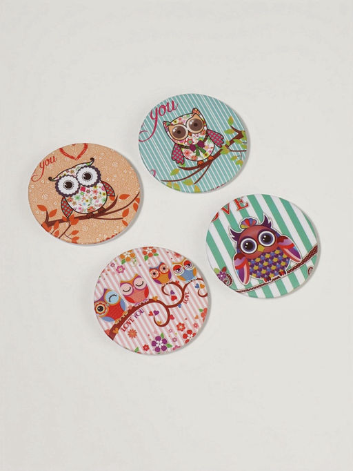 Зеркало складное «Совы», d=7.5 см, рисунок МИКС