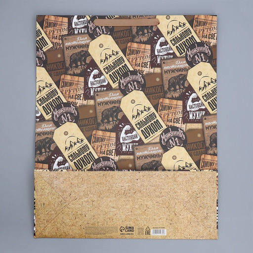 Пакет подарочный ламинированный, упаковка, Для настоящего мужчины, 40?49?15 см