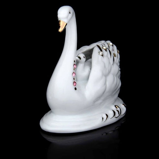 Фигурка керамика «Лебедь с малюткой», с золотом, 10×10.5×6 см