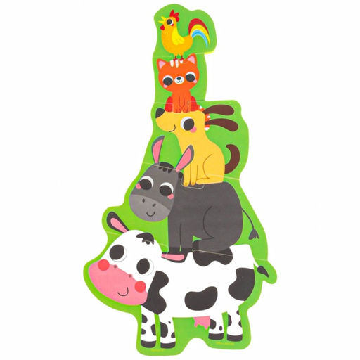 Пазлы мягкие для малышей Крошка Я «Пирамидка: Животные фермы», 5 деталей