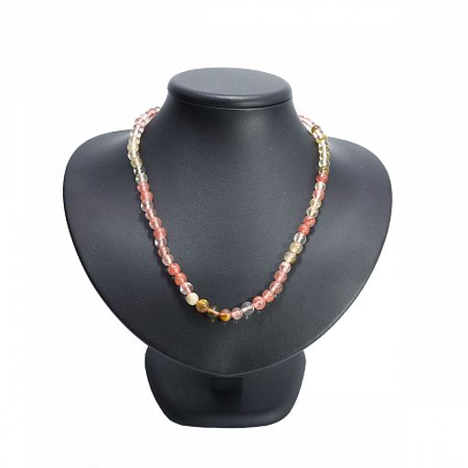 Бусы из камня Розовый халцедон на счастья шарики 6мм 47см - Сандаловый дом фото 3