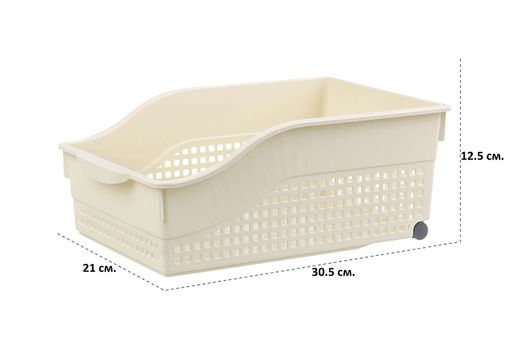 Контейнер хозяйственный 30,5*21*12,5 см Лофт слоновая кость на колесах широкий (модель - 622026) - Elan gallery фото 2