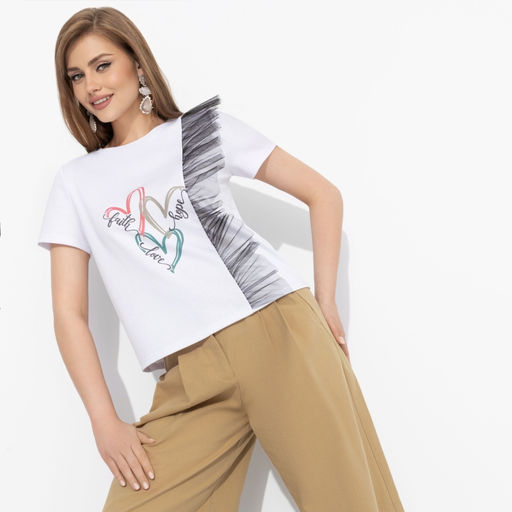 Футболка с декором из сетки Завоюй меня (heart) CHARUTTI  фото 6