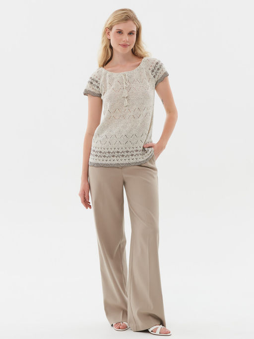 Джемпер короткий рукав л0475 лен 1 - Стим фото 3