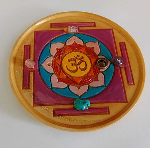 Подставка под благовония Шри Янтра символ изобилия и процветанияручная роспись - Сандаловый дом фото 2
