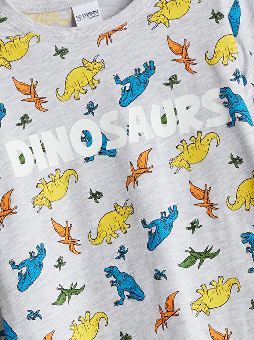 Bisiklet Yaka Bask?l? Erkek ?ocuk Pijama Tak?m?