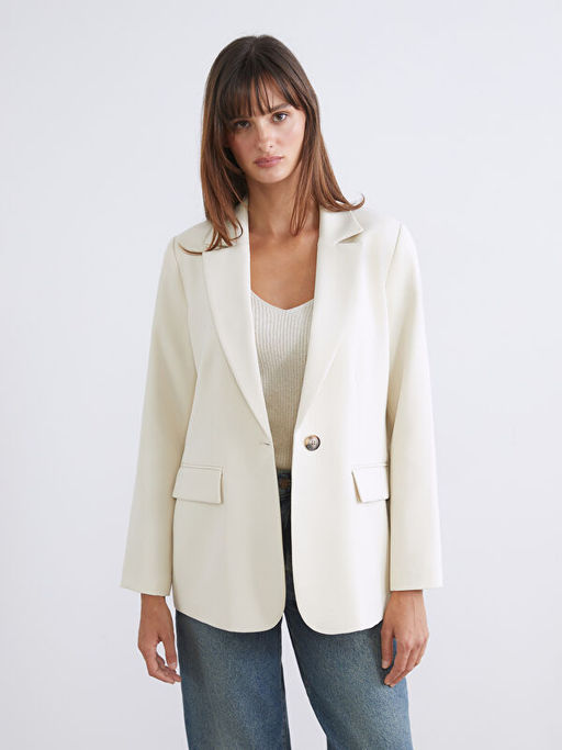 Krep Kad?n Blazer Ceket