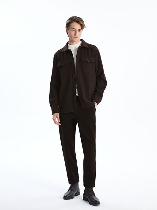 Regular Fit Uzun Kollu Ka?e Erkek G?mlek Ceket