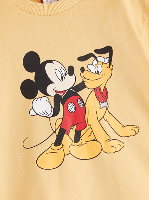 Mickey Mouse Bask?l? Erkek Bebek Ti??rt ve ?ort 2li
