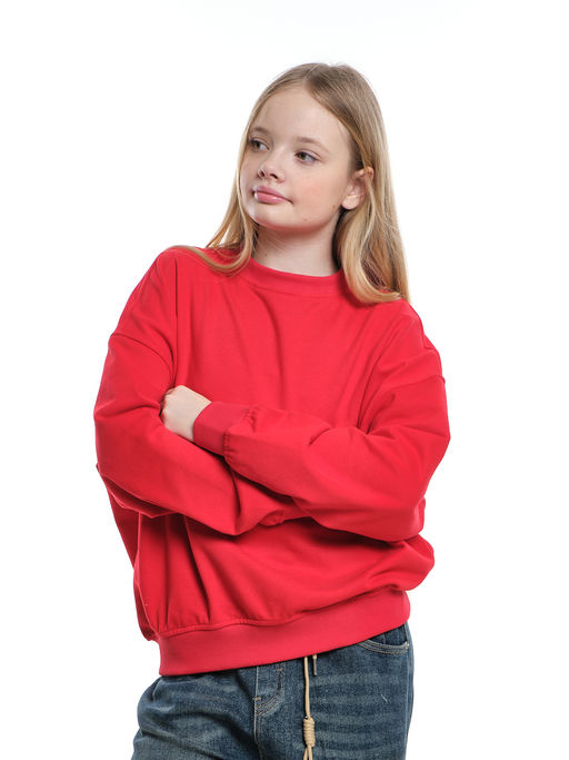 Свитшот базовый однотонный 22-7664 красный - Mini maxi фото 36