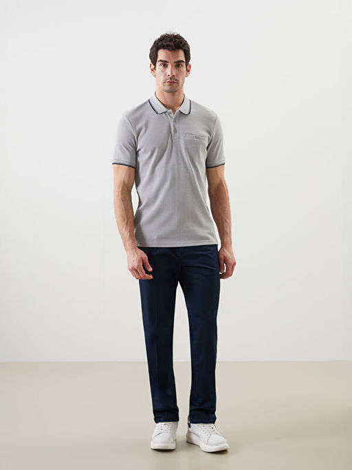 Polo Yaka K?sa Kollu Erkek Dokulu Ti??rt