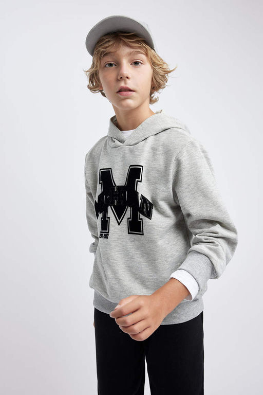 Толстовка обычного кроя с капюшоном для мальчиков - Defacto фото 5