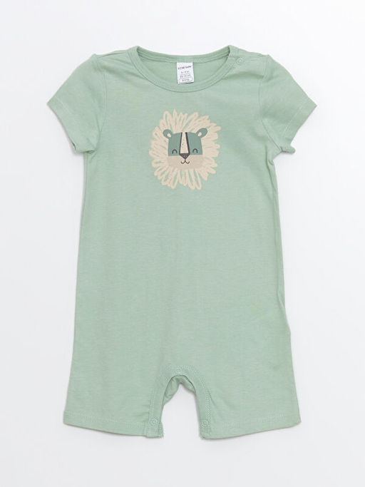 Bisiklet Yaka Bask?l? Penye Tulum 2li