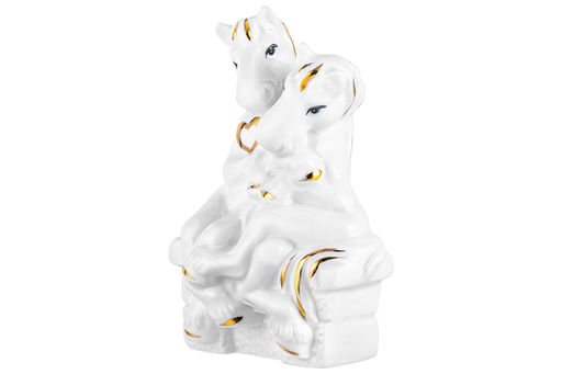 Фигурка декоративная 7*5*11 см Лошади-влюбленная пара белая с золотом, фарфор - Elan gallery фото 5