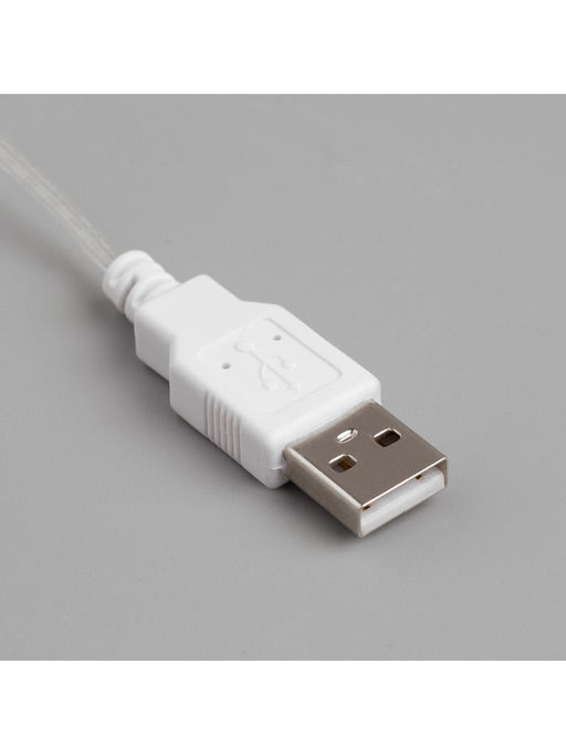 Гирлянда «Мишура» 5 м роса, IP20, серебристая нить, 100 LED, свечение тёплое белое, USB