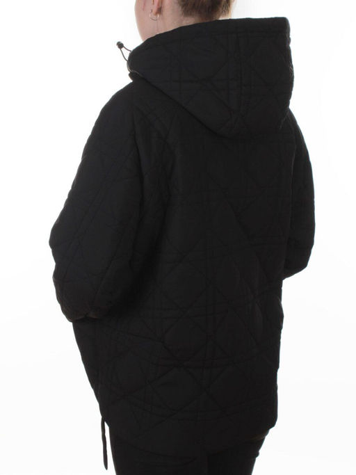 8061 BLACK Куртка стеганная демисезонная женская (100 гр. холлофайбер)