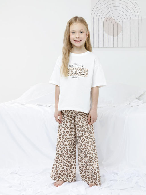 МП 1666/молочный 0602 Н253 пижама для дев