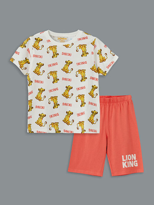 Aslan Kral Bask?l? Erkek ?ocuk ?ortlu Pijama Tak?m