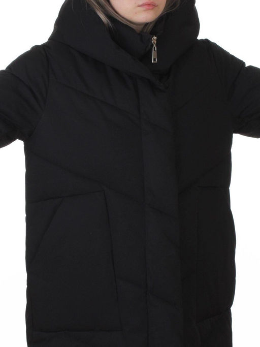 8836 BLACK Пальто зимнее женское (150 гр. холлофайбер)