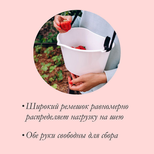 Цена за 2 шт. Ёмкость для сбора ягод, 3 л, белая