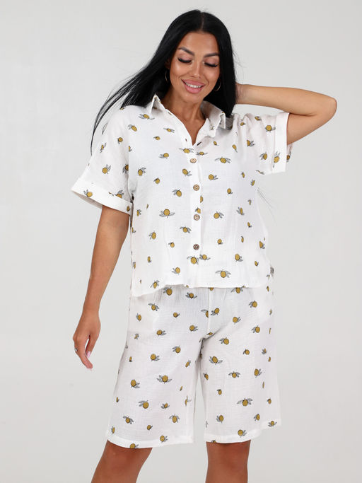 578 ПИЖАМА (шорты) (Белый(лимон)) - А-дина фото 3